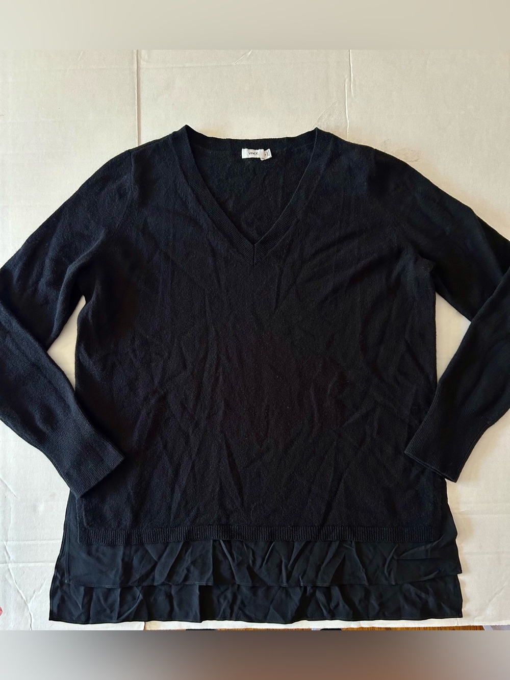 Vince Black Wool-Cashmere Blend Sweater